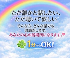 誰かと話したい、雑談、悩み、心の内をお聴きします イメージ1