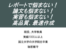 レポート.卒論.発表.実習.論文の手伝いします 国立大卒3つの国家資格の大学教員がレポート課題.卒論サポート