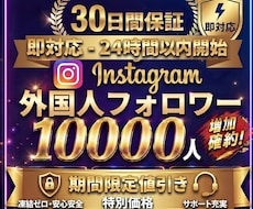お得【即対応！】インスタフォロワー1万人増やします イメージ1