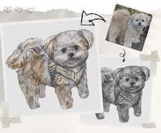 商用ok お写真から墨画/水彩画風の似顔絵描きます