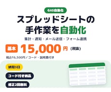 スプレッドシートの手作業をGASで自動化します イメージ1