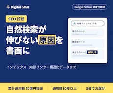 自然検索が伸びない原因を診断し書面にします イメージ1