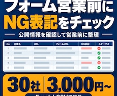 フォーム営業前のNG表記を確認します イメージ1