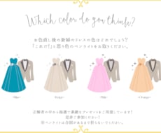 入口に設置する、ドレス色当てのデザインを制作します お色直し後のドレス色当てポスター制作