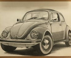 車や建物、風景画等の鉛筆画を描かせていただきます イメージ1
