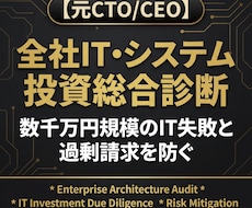 元ＣＴＯ/ＣＥＯ★全社ＩＴ投資の過剰性診断します イメージ1