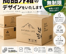 商品外箱のデザインをいたします 単色、サイズ不問で商品の外箱（輸送箱）のデザインします。