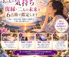 あの人の気持ちと二人の未来を6占術で鑑定します イメージ1