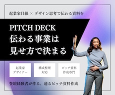 投資家・審査員に伝わるピッチ資料を作成します 登壇経験者だから理解できる。構成整理からサポートします。