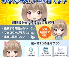 フォロワー８万人超のプロがX運用を代行します SNSプロの知見を凝縮。戦略立案から分析まで一貫して代行