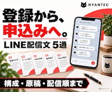 申込みにつなぐLINE配信文を5通作成します イメージ1