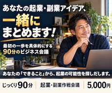 起業したいあなたの思いをあなたと一緒に練り上げます イメージ1