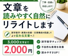 文章を読みやすく自然にリライトします イメージ1