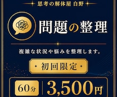 初回限定！あなたの悩みを整理、思考の解体します イメージ1