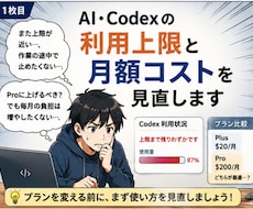 AI・Codexの利用上限と月額コストを見直します 上位プラン変更の前に！作業内容から無駄の少ない運用を考えます