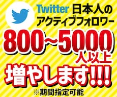Twitter日本人フォロワー800人以上増ます サービス開始価格・拡散・宣伝増加を保証