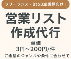 1件3円〜！営業リスト作成を代行します イメージ1