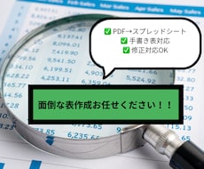 画像・PDFの表をスプレッドシートに変換します イメージ1