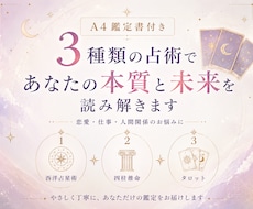 鑑定書作成★3つの占術で才能・運勢・質問　占います 西洋占星術（ホロスコープ）・四柱推命・カード占い
