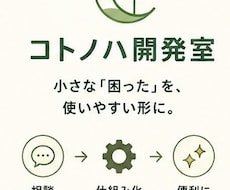 面倒な作業を楽にするツールを作ります 小さな「困った」を一緒に解決します