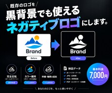 既存のロゴを黒背景でも使えるネガティブロゴにします お手持ちのロゴを黒背景対応に！