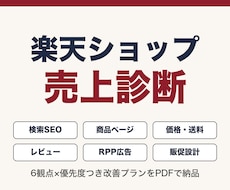 楽天ショップの売上改善ポイントを診断します イメージ1