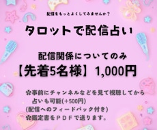 先着5名様1000円｜配信活動をタロットで占います イメージ1