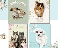 うちの子のイラストでウェルカムボードを作成します 結婚式・前撮りに｜選べる4デザイン｜ペットイラスト