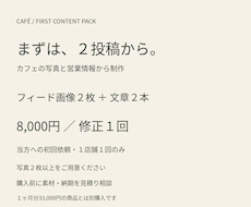 カフェのSNS画像と文章を２投稿分作成します イメージ1