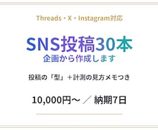 SNS投稿30本、企画から作成しますます イメージ1