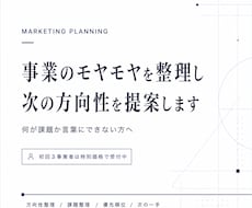 事業のモヤモヤを整理し、次の方向性を提案します イメージ1