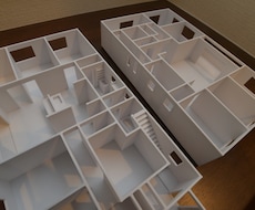図面から住宅模型(白/カラー)を3Dプリントします 建築前に、間取り、動線など、確認しておきたい方、ぜひ！