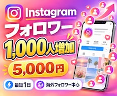 インスタでフォロワー1000人増やします イメージ1
