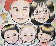 手描きで色紙に記念日の似顔絵描きます イメージ1