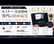 企業向け│セミナー・対談動画を見やすく編集します 医療/ヘルスケア領域｜ビジネス系・講演動画もお任せ下さい