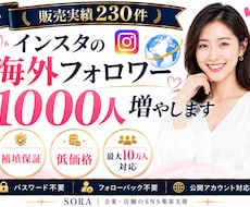 インスタの海外フォロワーを1000人増やします イメージ1