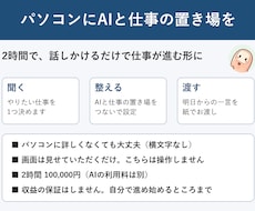 パソコンにAIと仕事の置き場を整えてお渡しします イメージ1