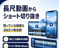 長尺動画からショート動画を切り抜きます イメージ1
