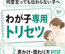 子どもに合う声かけトリセツをPDFで作りります 怒る前に見返せる、わが子専用の声かけPDF。