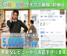 Google口コミ削除・初期化のお手伝いをします MEO対策Googleビジネスプロフィールのレビューをクリア