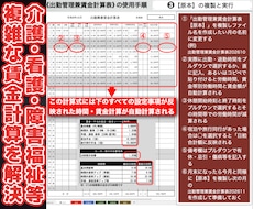 複雑な勤務給与計算Excelをオーダーメイドします 介護サービスなどの複雑な勤務表作成と給与計算を数分で簡単に
