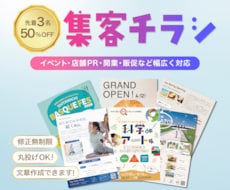 3名様限定価格｜伝わる・集まるチラシを制作します 編集者歴10年以上｜初心者歓迎◎集客を意識したデザイン