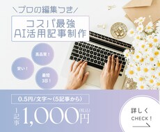 文字単価0.5円！AI×プロ編集で記事を作成します イメージ1
