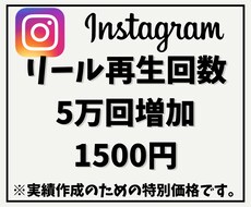 インスタリール再生回数を+5万再生にします 他社より高ければご連絡ください！増量してご提供致します！