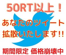 50RT以上！Twitter宣伝お手伝いします 拡散グループ運営中！質の高いメンバー多数在籍！