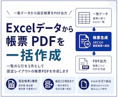 Excelデータから帳票 PDFを一括作成します イメージ1