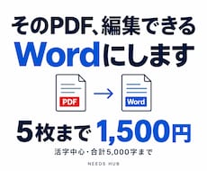 PDFを編集できるWordに整えます イメージ1