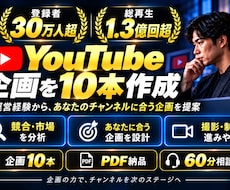 登録者30万人のYouTube企画を10本作ります イメージ1