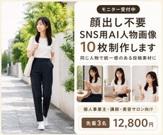 顔出し不要のSNS用AI人物画像制作します イメージ1