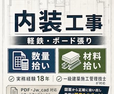 軽量鉄骨・石膏ボードの数量拾いします イメージ1